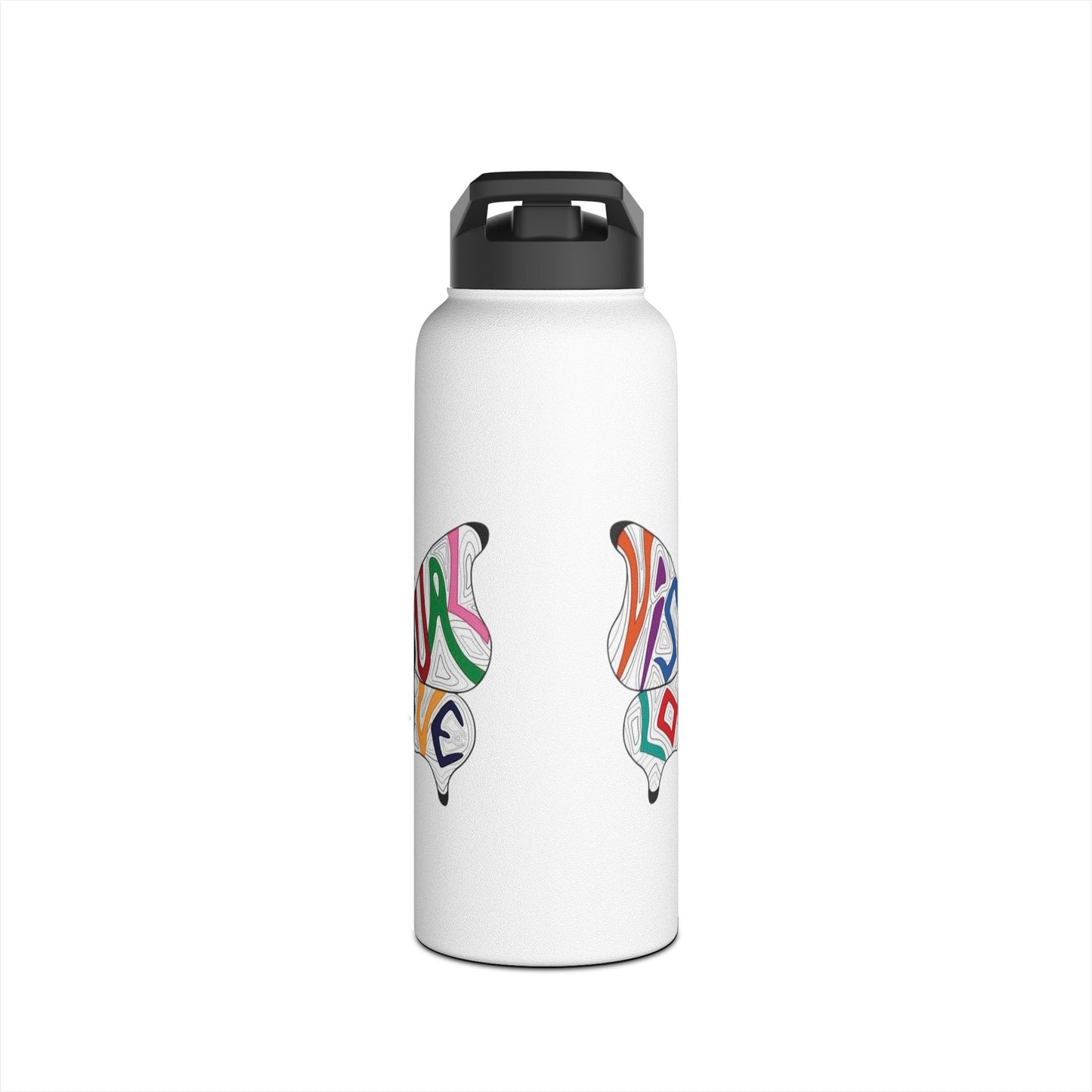 Visual Love Stainless Steel Water Bottle, Standard Lid