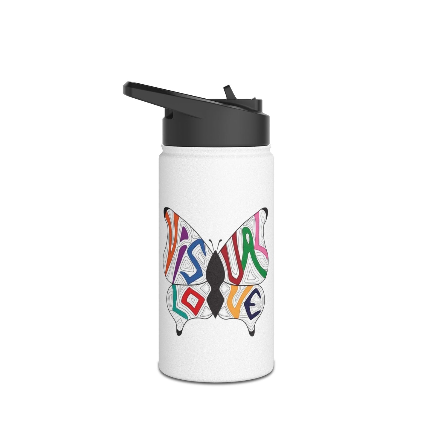 Visual Love Stainless Steel Water Bottle, Standard Lid