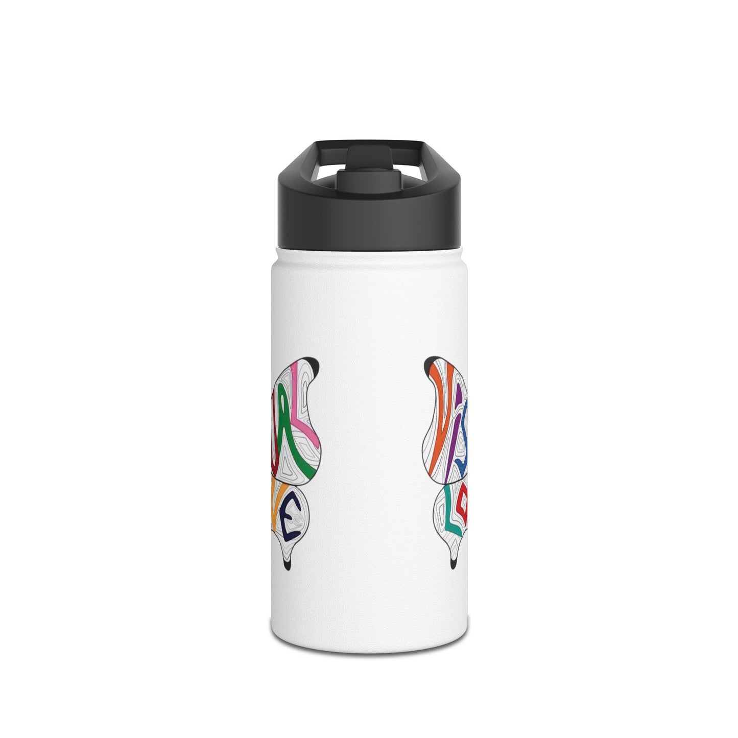 Visual Love Stainless Steel Water Bottle, Standard Lid