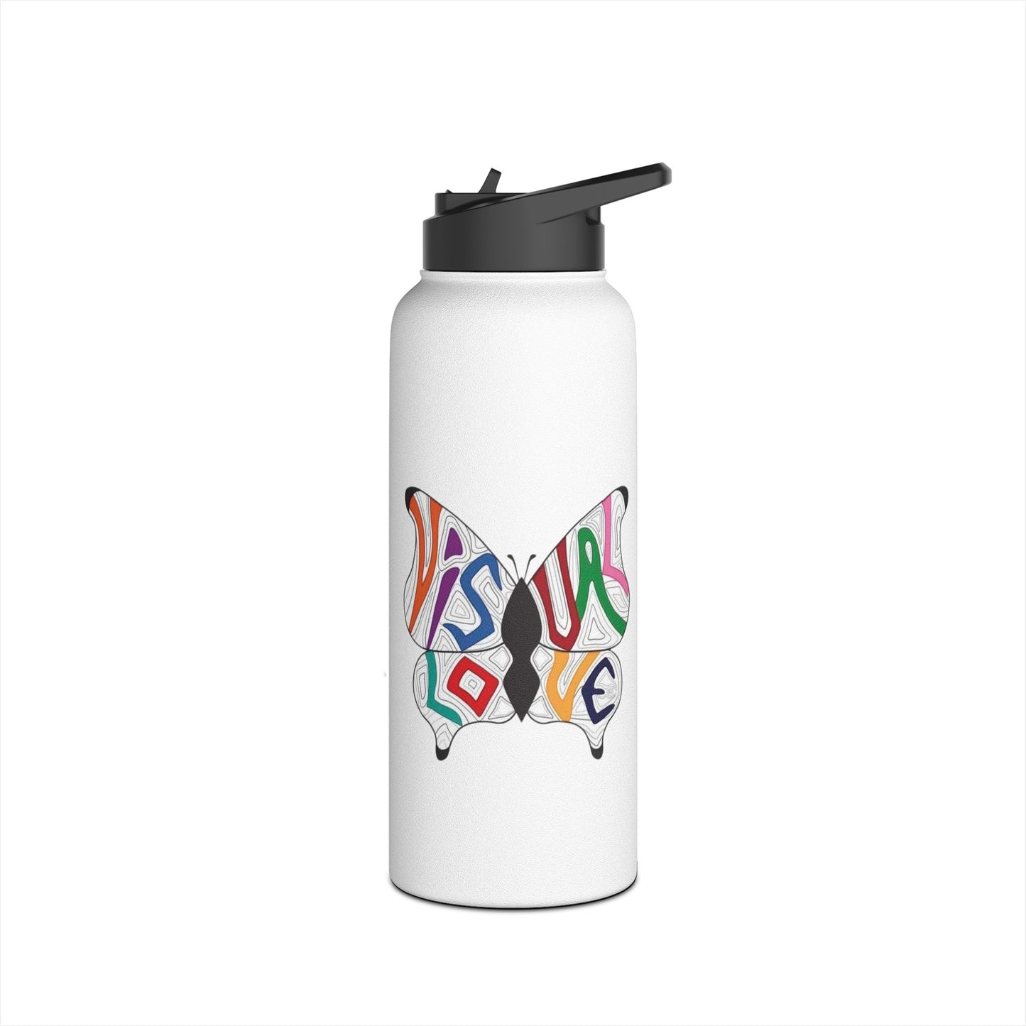 Visual Love Stainless Steel Water Bottle, Standard Lid