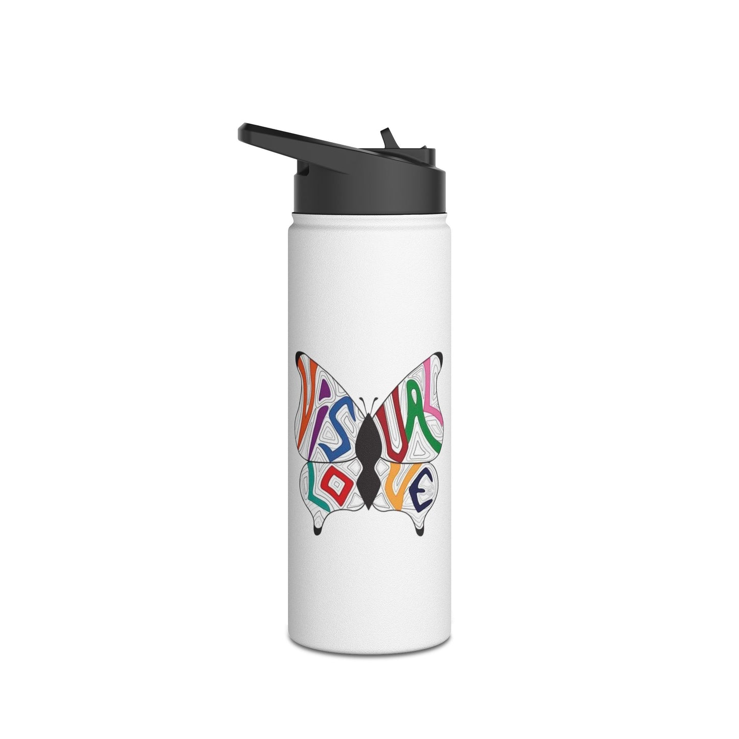 Visual Love Stainless Steel Water Bottle, Standard Lid