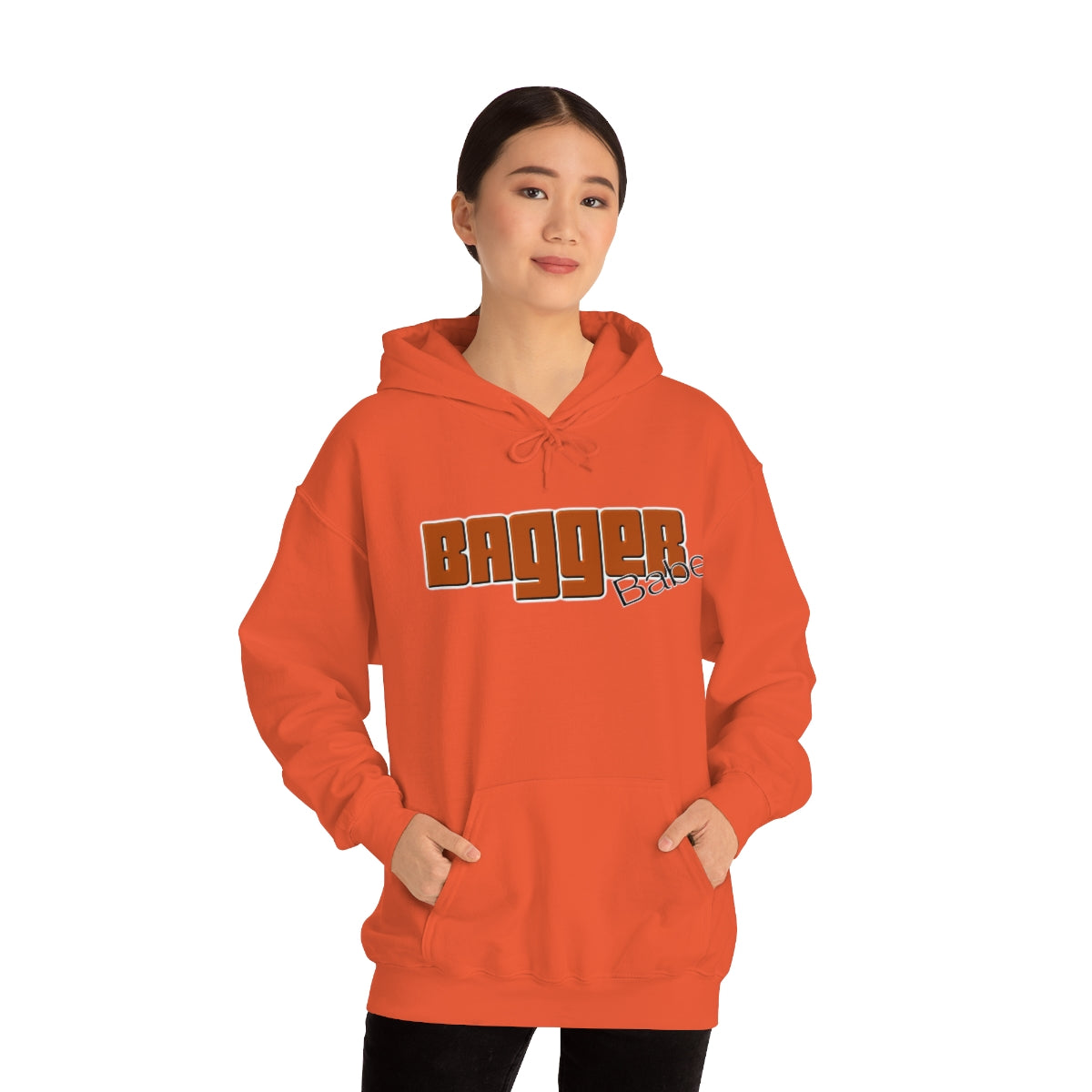 Bagger Babe ( Orange Letter ) Unisex Heavy Blend™ Hooded Sweatshirt