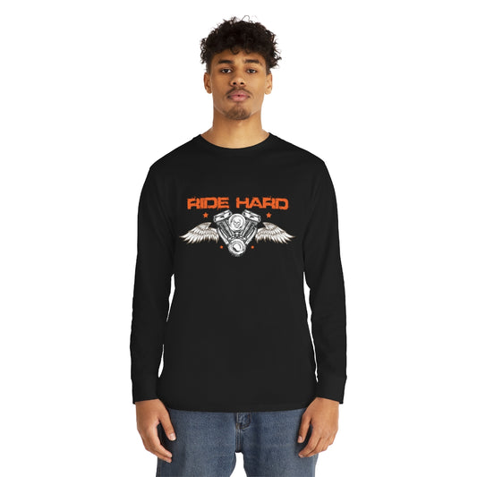 Ride Hard Long Sleeve Tee Orang text