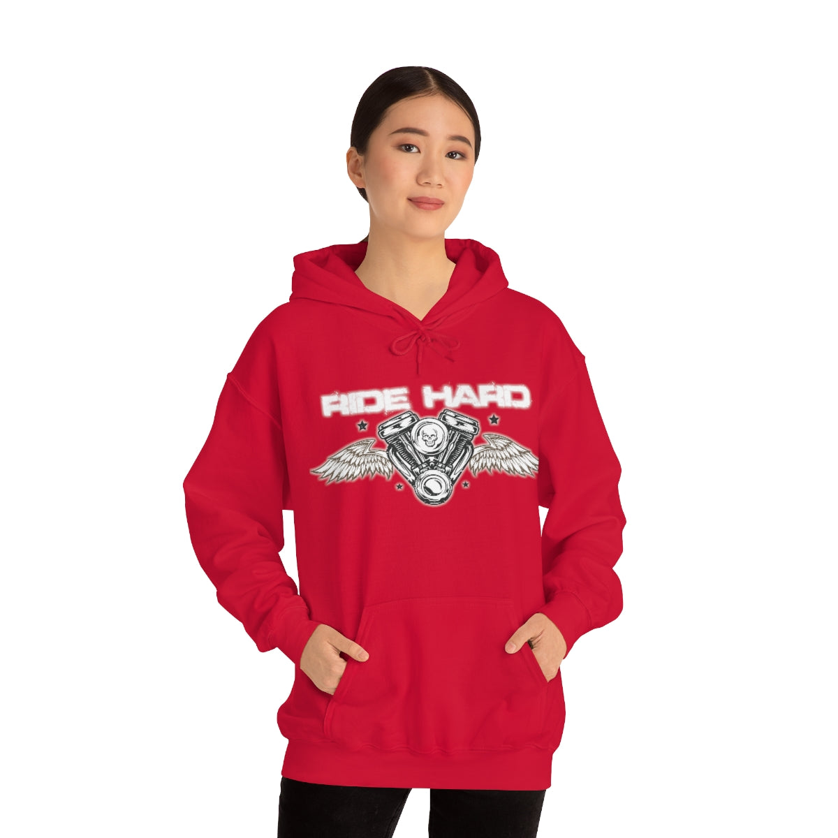 Ride Hard (White Letter) Unisex Heavy Blend™ Hooded Sweatshirt