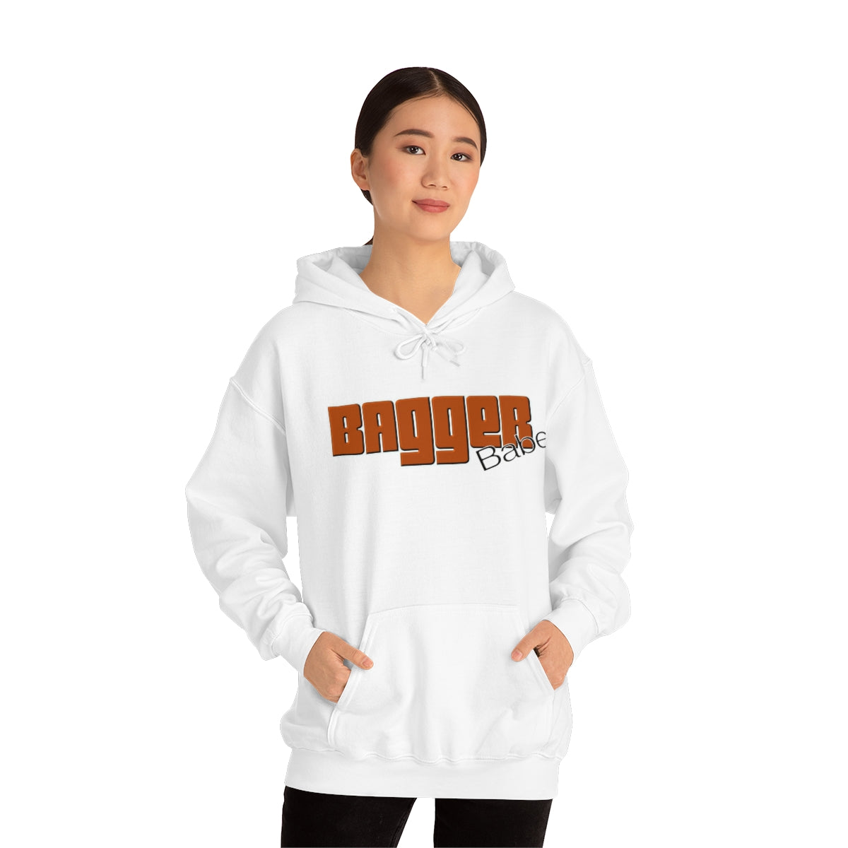 Bagger Babe ( Orange Letter ) Unisex Heavy Blend™ Hooded Sweatshirt