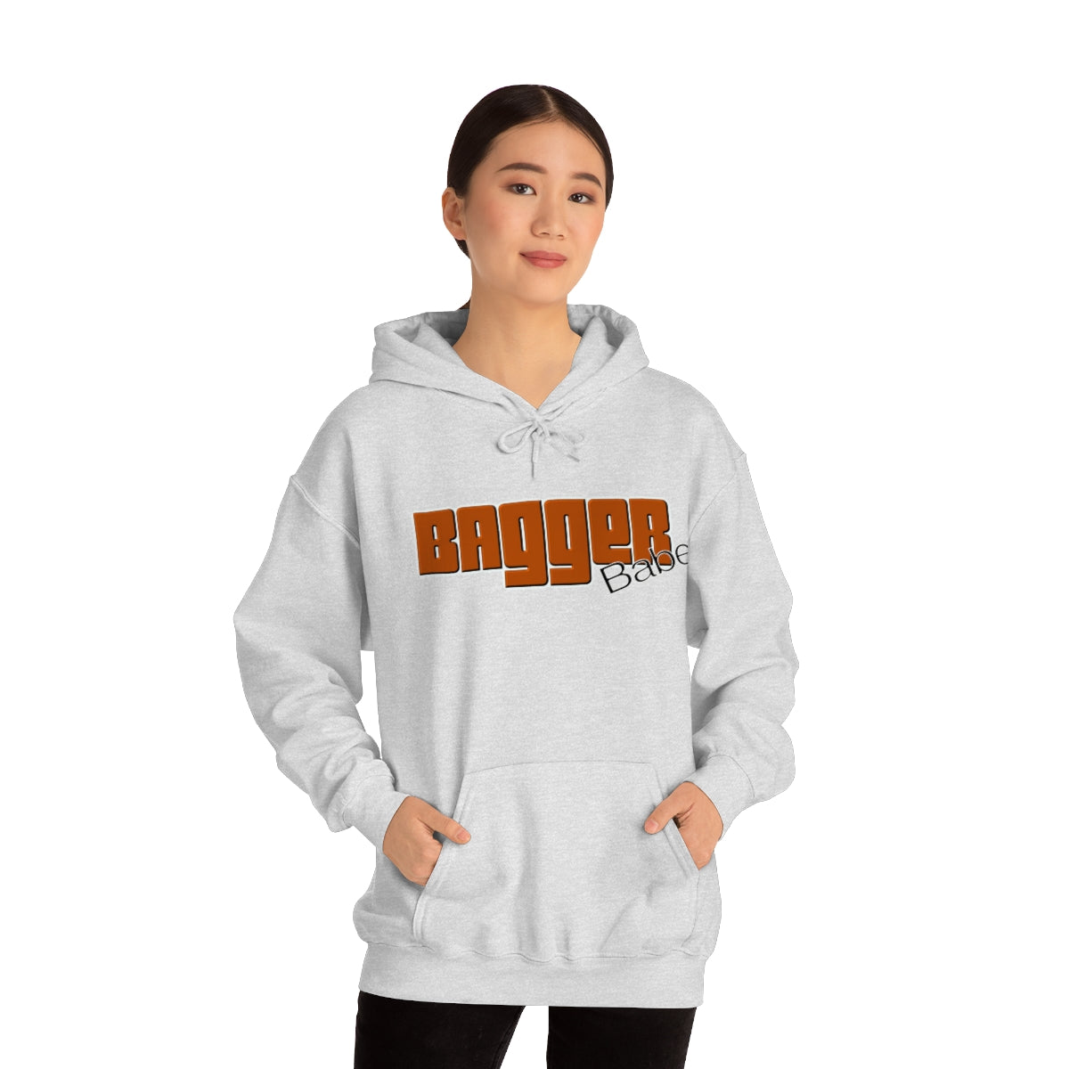Bagger Babe ( Orange Letter ) Unisex Heavy Blend™ Hooded Sweatshirt