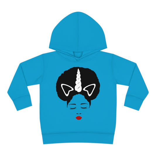 Afro Unicorn Girls Slay Toddler Pullover Fleece Hoodie