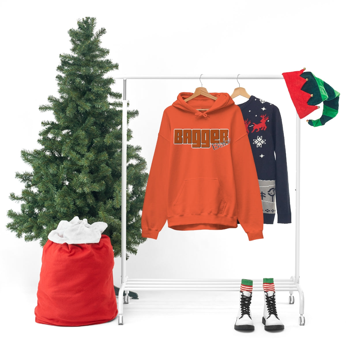 Bagger Babe ( Orange Letter ) Unisex Heavy Blend™ Hooded Sweatshirt