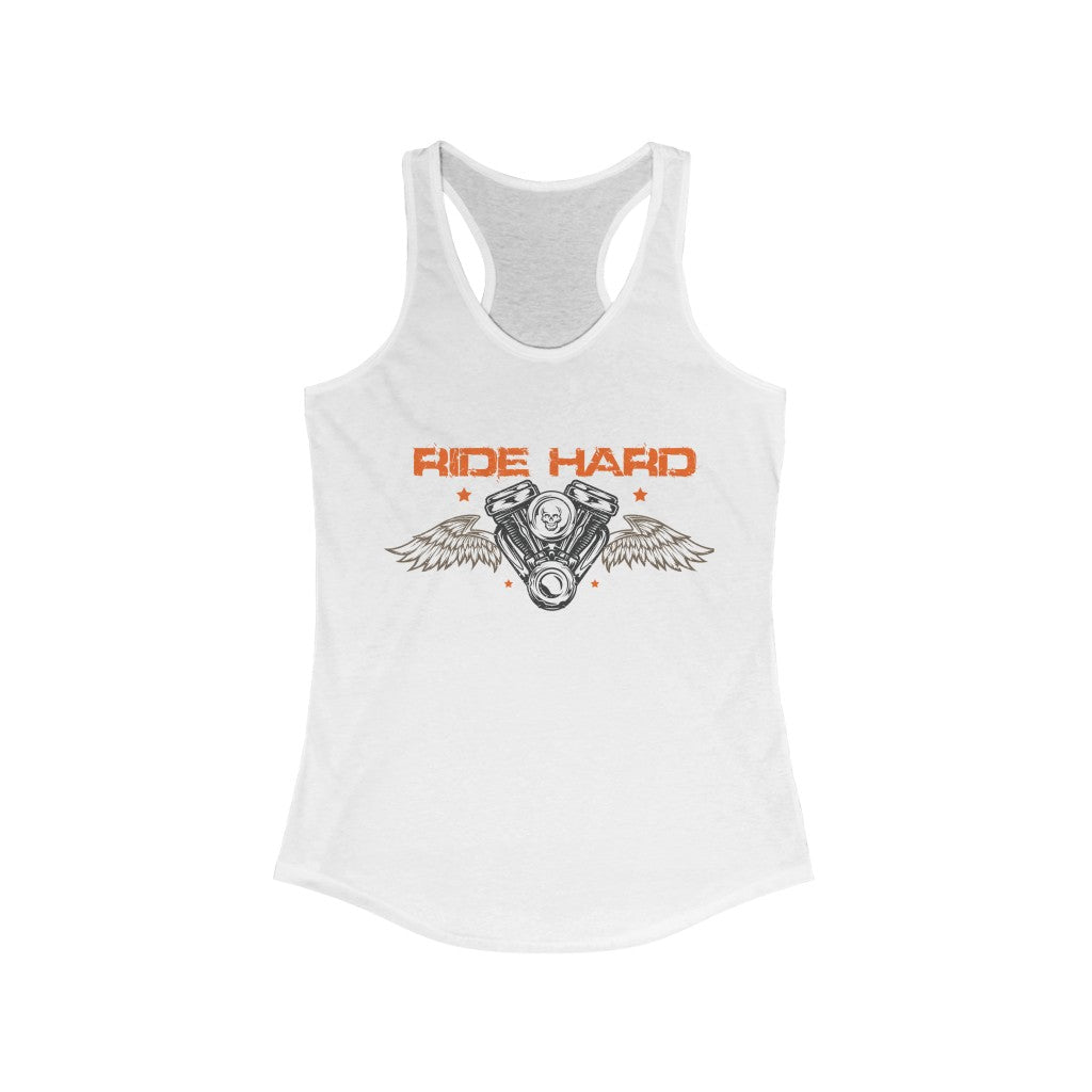 Ride Hard Women's Ideal Racerback Tank Black or White