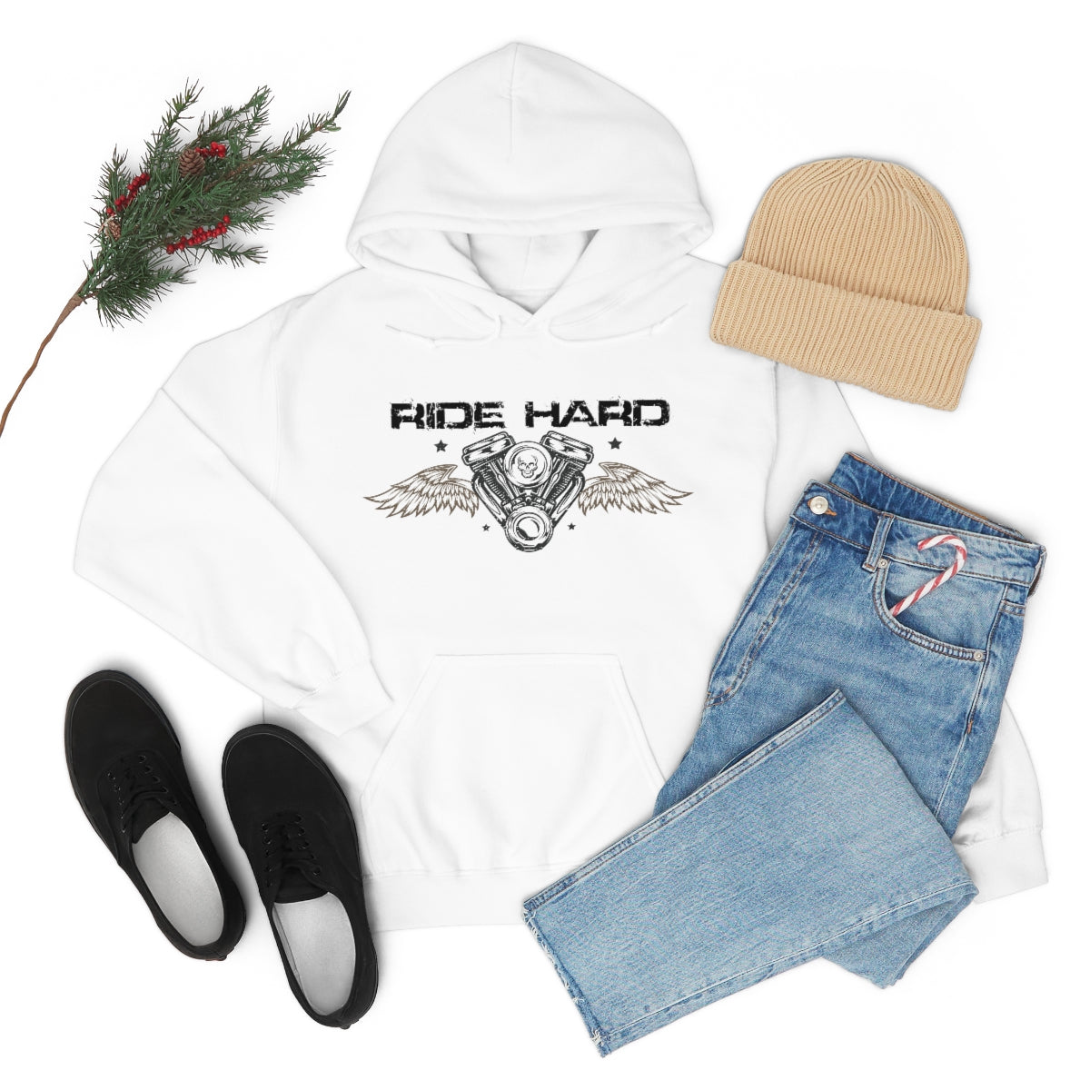 Ride Hard (Black Letter) Unisex Heavy Blend™ Hooded Sweatshirt