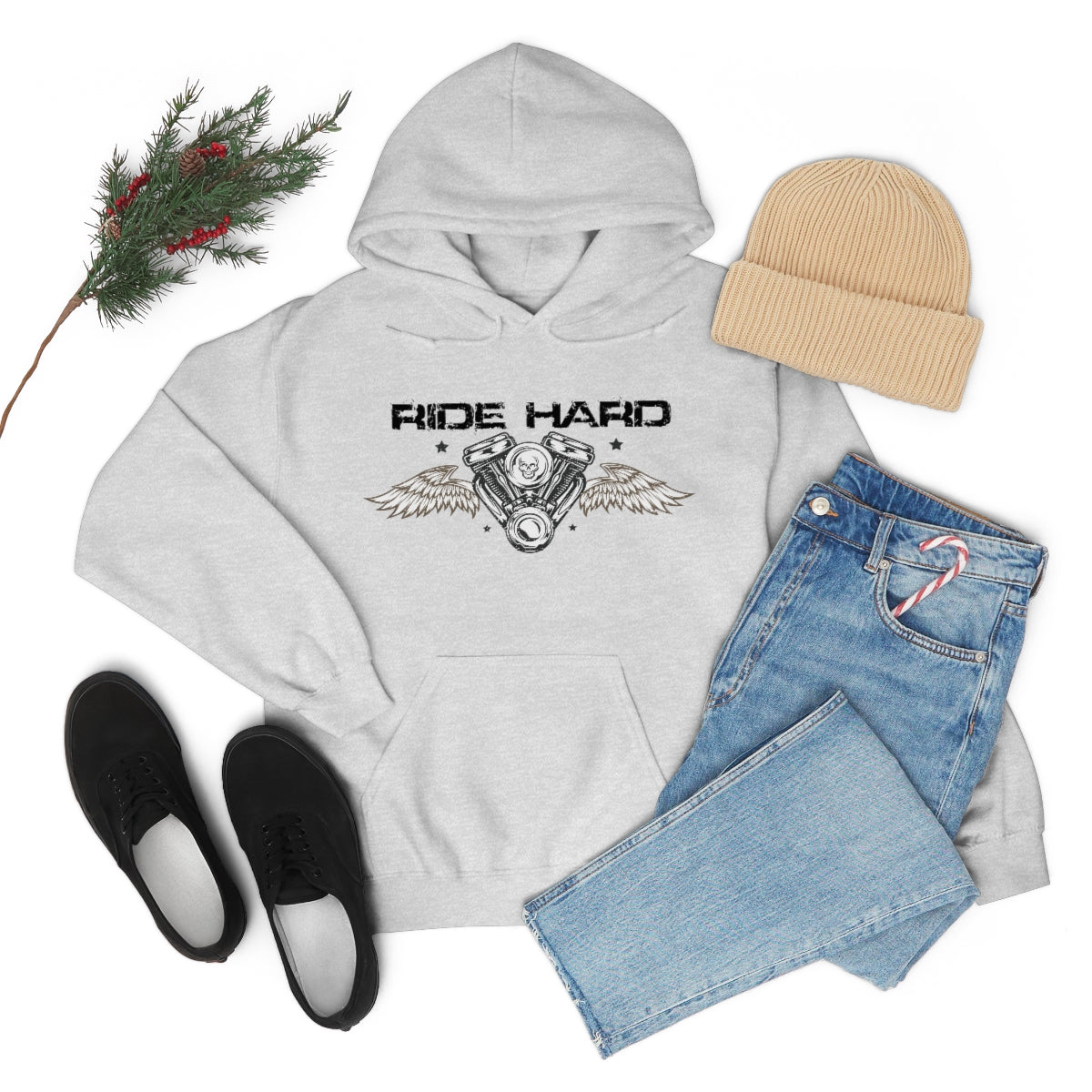 Ride Hard (Black Letter) Unisex Heavy Blend™ Hooded Sweatshirt
