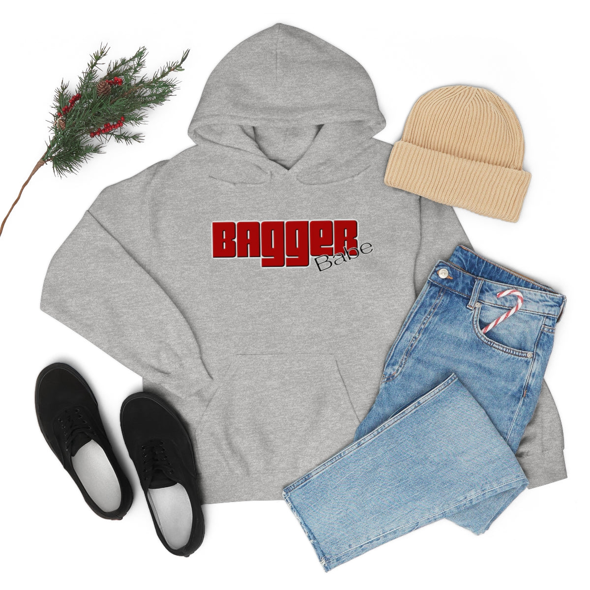 Bagger Babe (Red Letters) Unisex Heavy Blend™ Hooded Sweatshirt