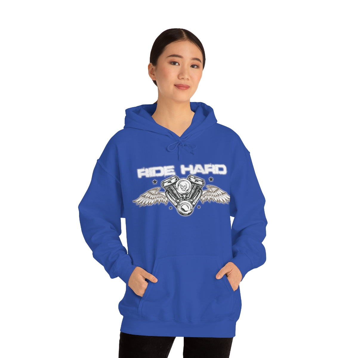 Ride Hard (White Letter) Unisex Heavy Blend™ Hooded Sweatshirt