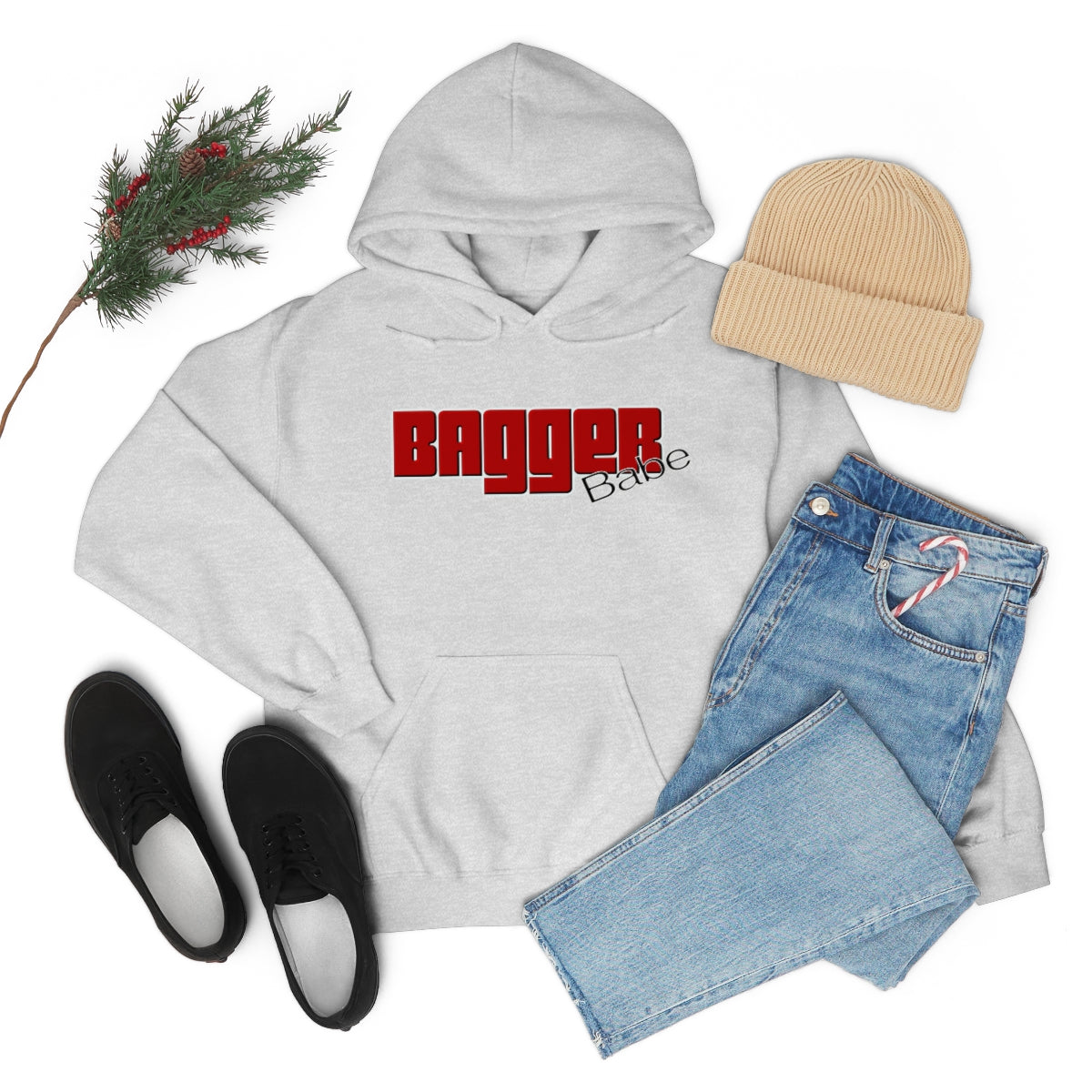 Bagger Babe (Red Letters) Unisex Heavy Blend™ Hooded Sweatshirt