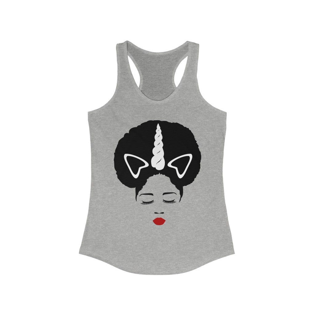 Afro Unicorn Women's Ideal Racerback Tank