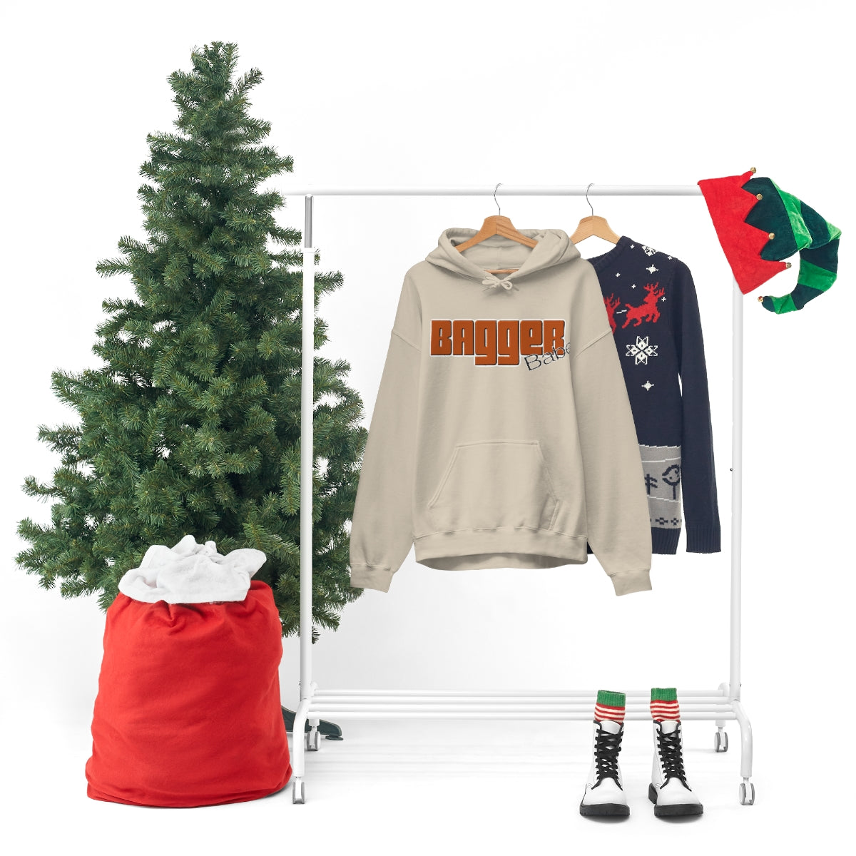 Bagger Babe ( Orange Letter ) Unisex Heavy Blend™ Hooded Sweatshirt