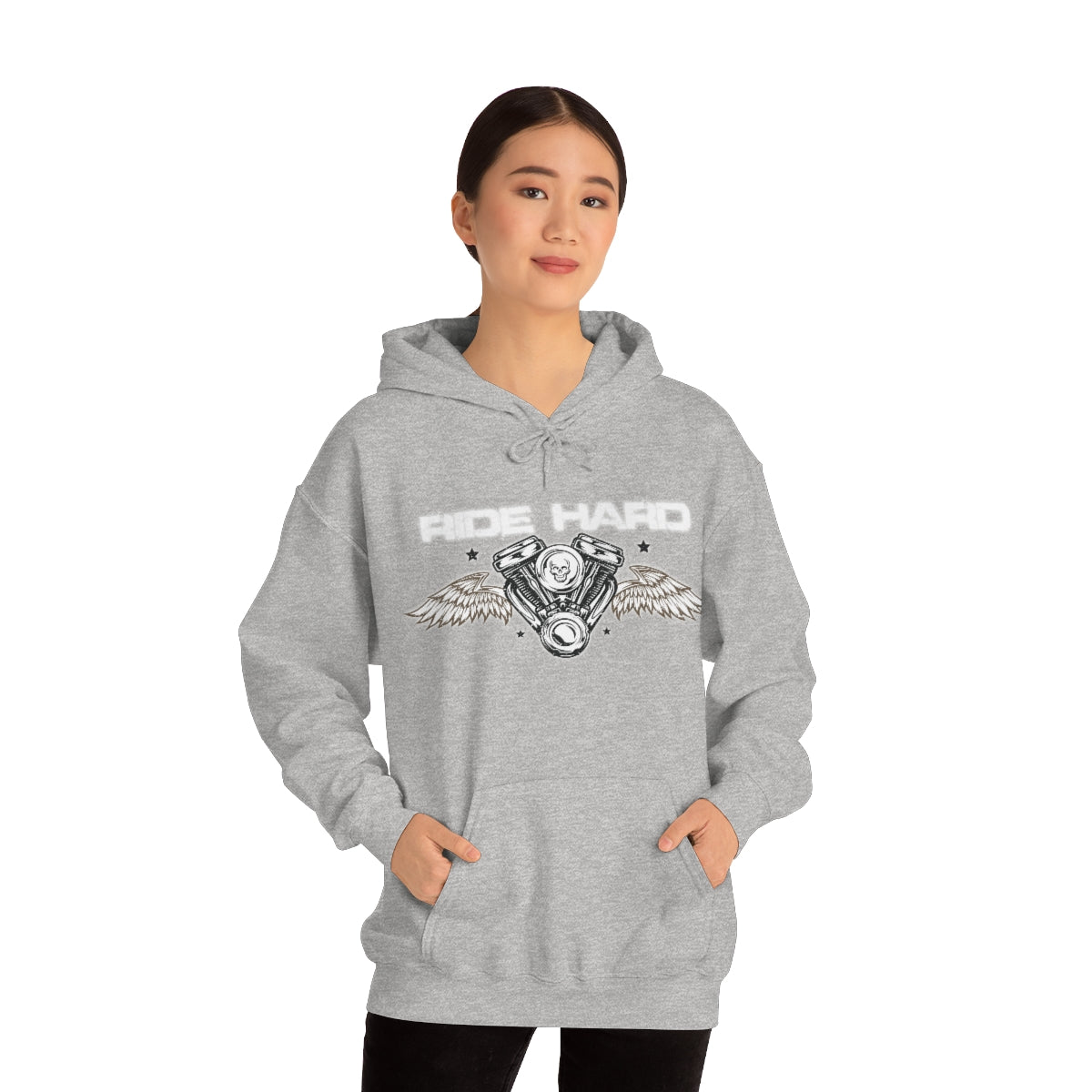 Ride Hard (White Letter) Unisex Heavy Blend™ Hooded Sweatshirt