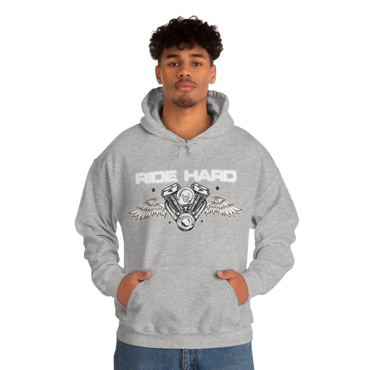 Ride Hard (White Letter) Unisex Heavy Blend™ Hooded Sweatshirt