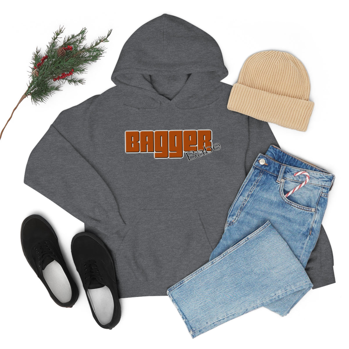 Bagger Babe ( Orange Letter ) Unisex Heavy Blend™ Hooded Sweatshirt
