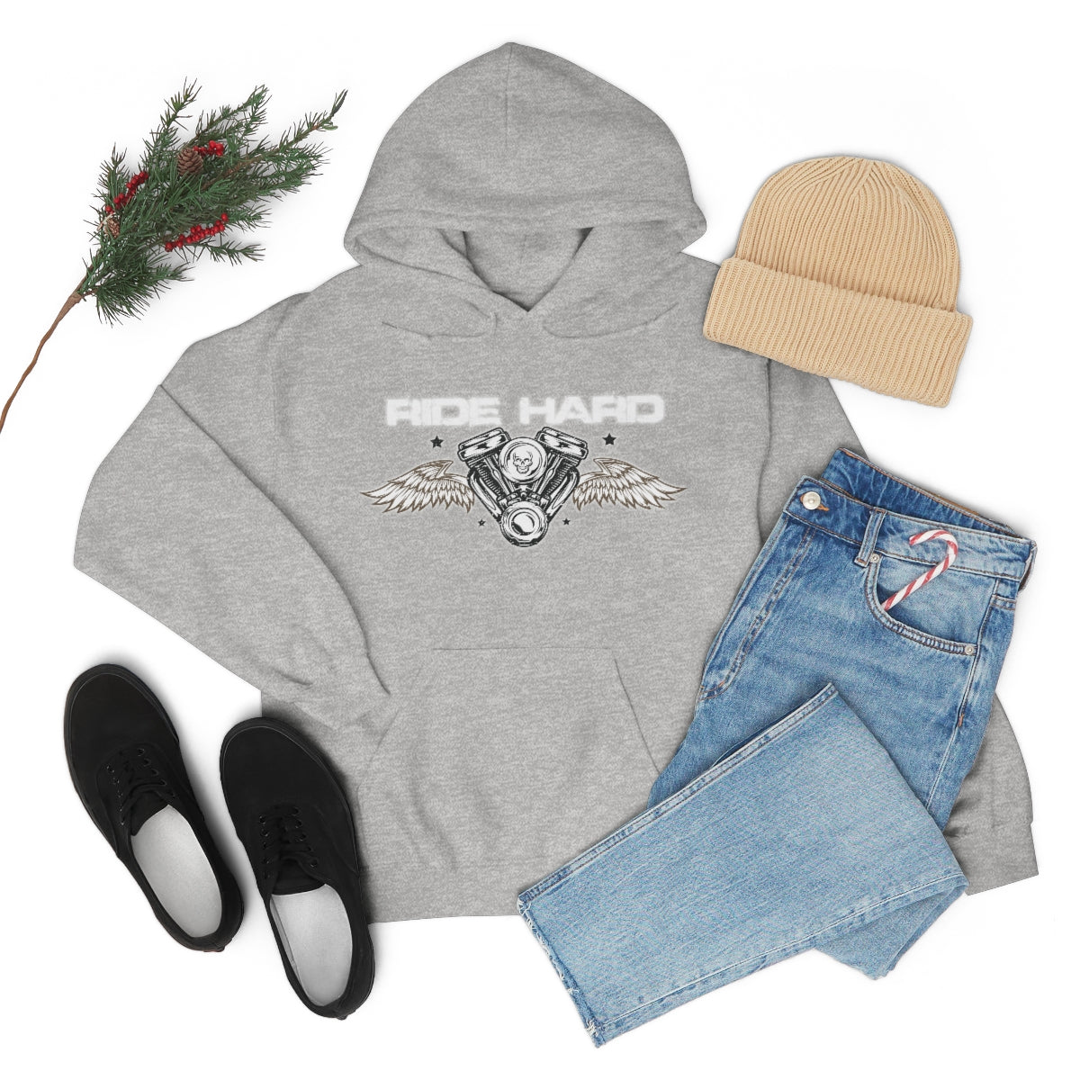 Ride Hard (White Letter) Unisex Heavy Blend™ Hooded Sweatshirt