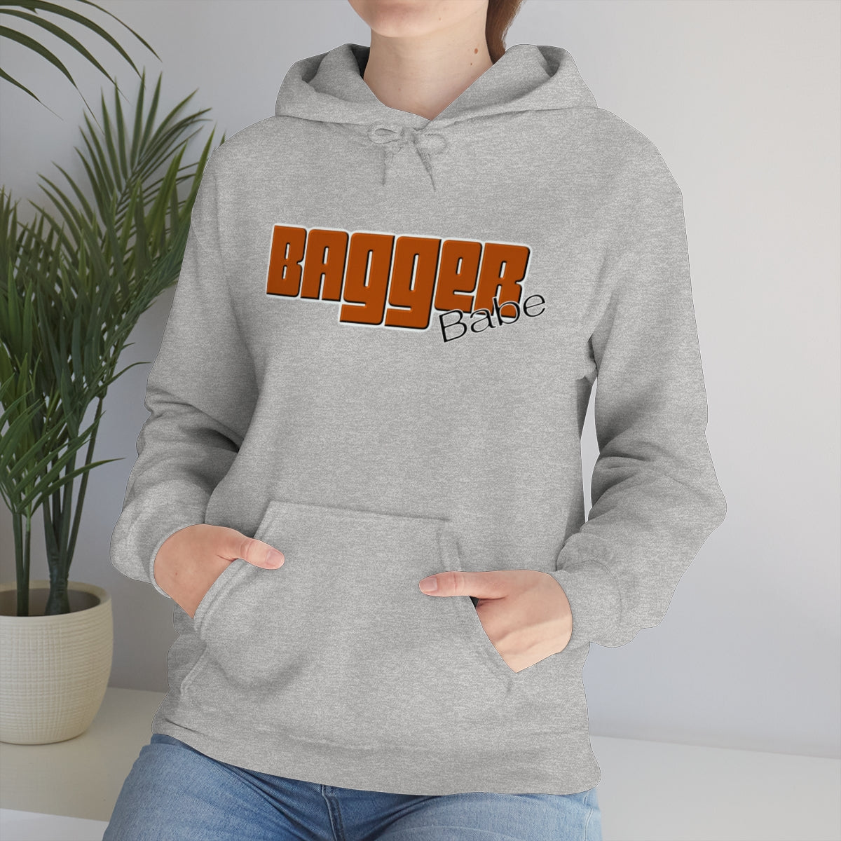 Bagger Babe ( Orange Letter ) Unisex Heavy Blend™ Hooded Sweatshirt
