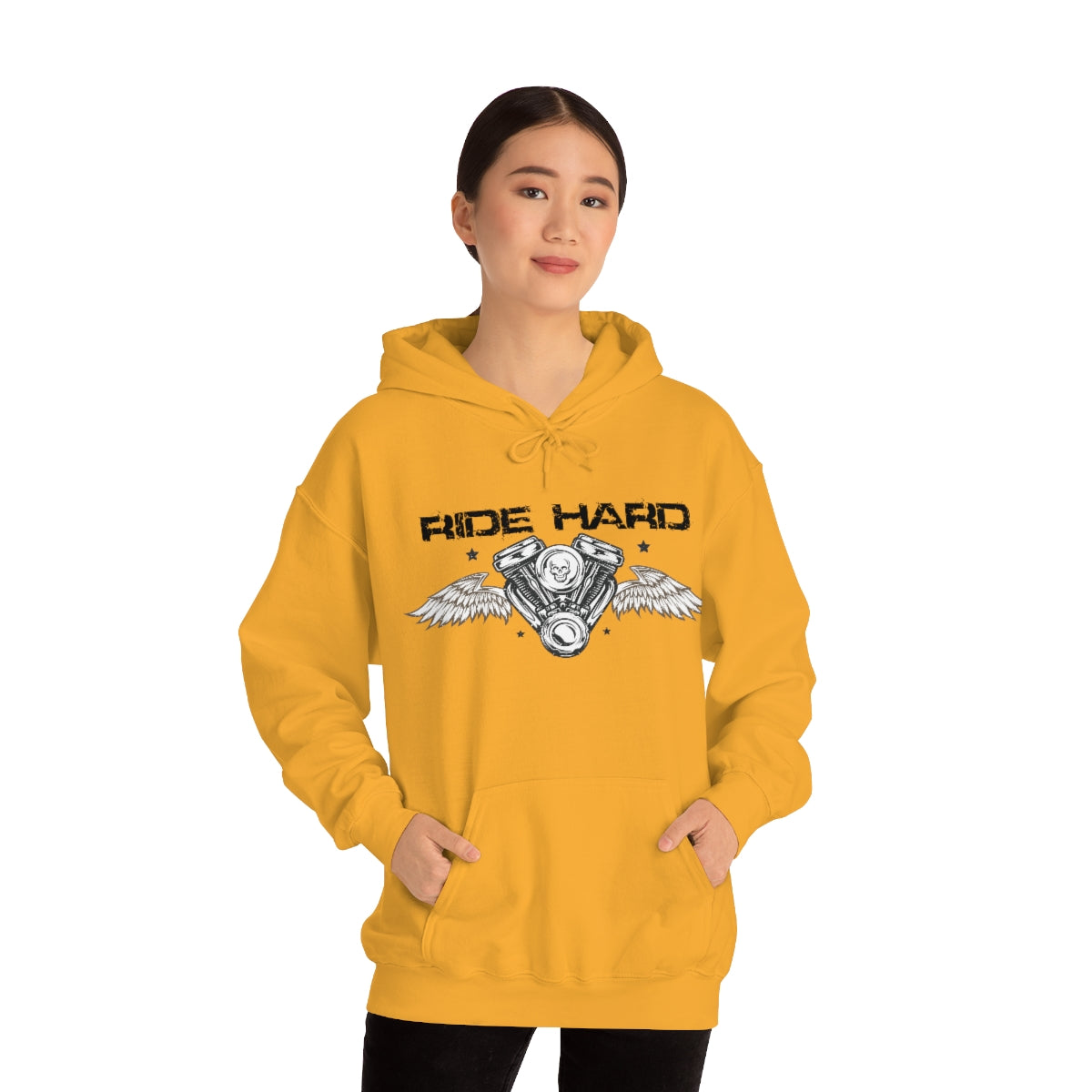 Ride Hard (Black Letter) Unisex Heavy Blend™ Hooded Sweatshirt