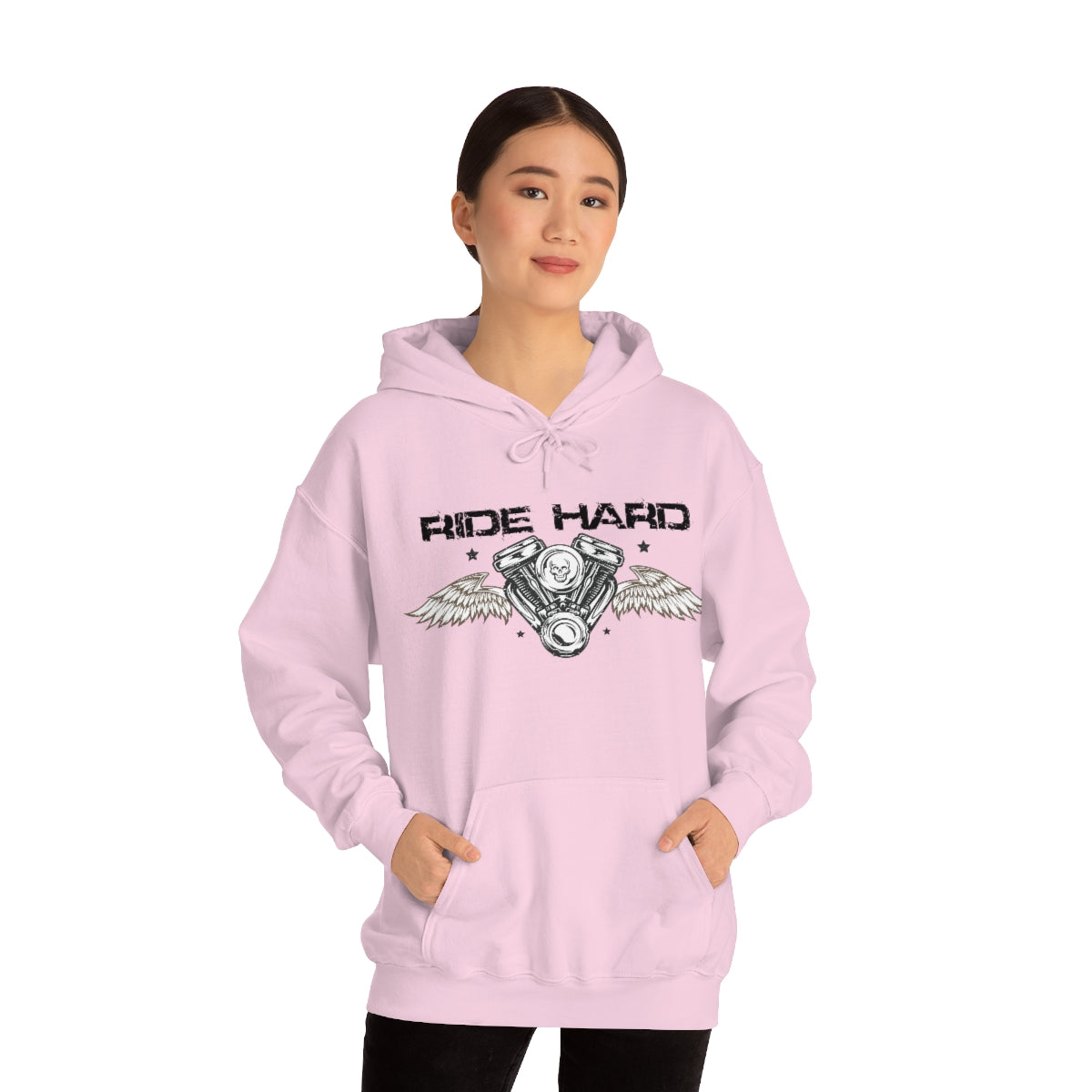 Ride Hard (Black Letter) Unisex Heavy Blend™ Hooded Sweatshirt