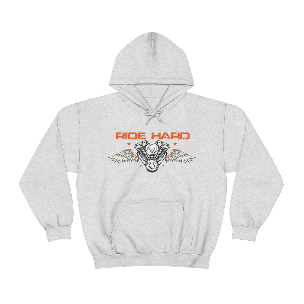 Ride Hard (Orange Letters) Unisex Heavy Blend™ Hooded Sweatshirt
