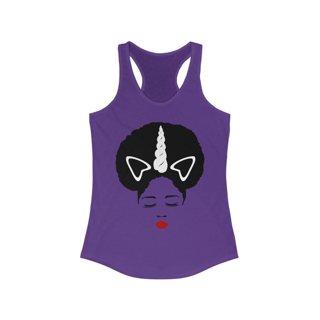 Afro Unicorn Women's Ideal Racerback Tank