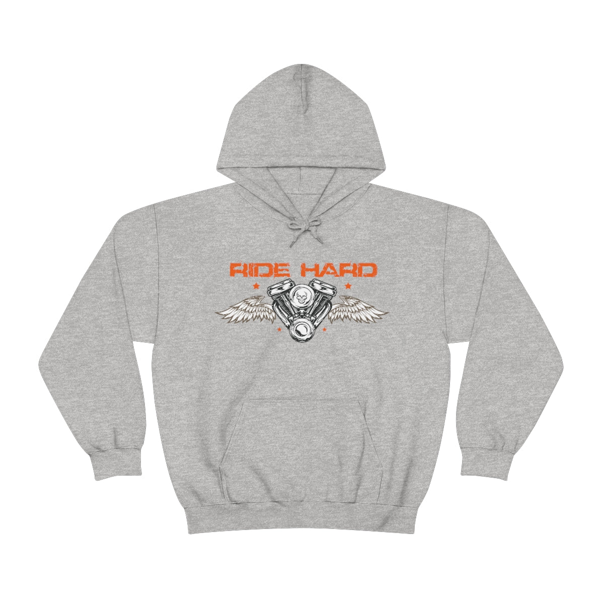 Ride Hard (Orange Letters) Unisex Heavy Blend™ Hooded Sweatshirt