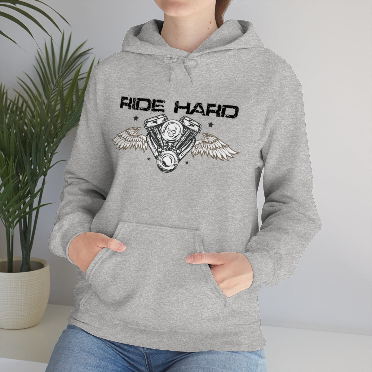 Ride Hard (Black Letter) Unisex Heavy Blend™ Hooded Sweatshirt