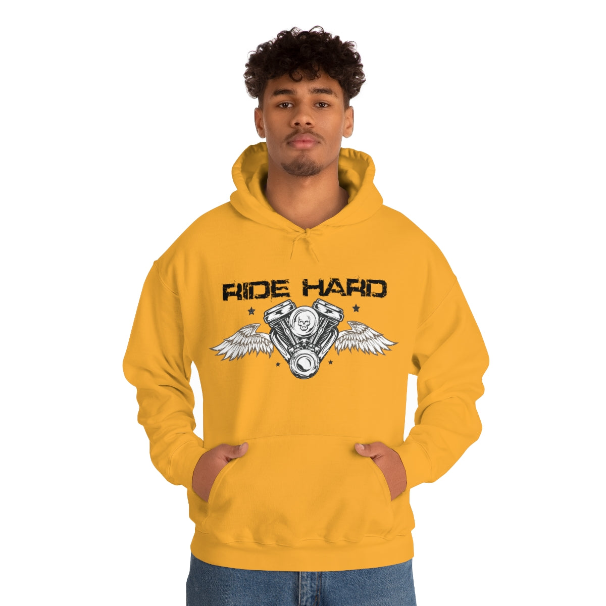Ride Hard (Black Letter) Unisex Heavy Blend™ Hooded Sweatshirt