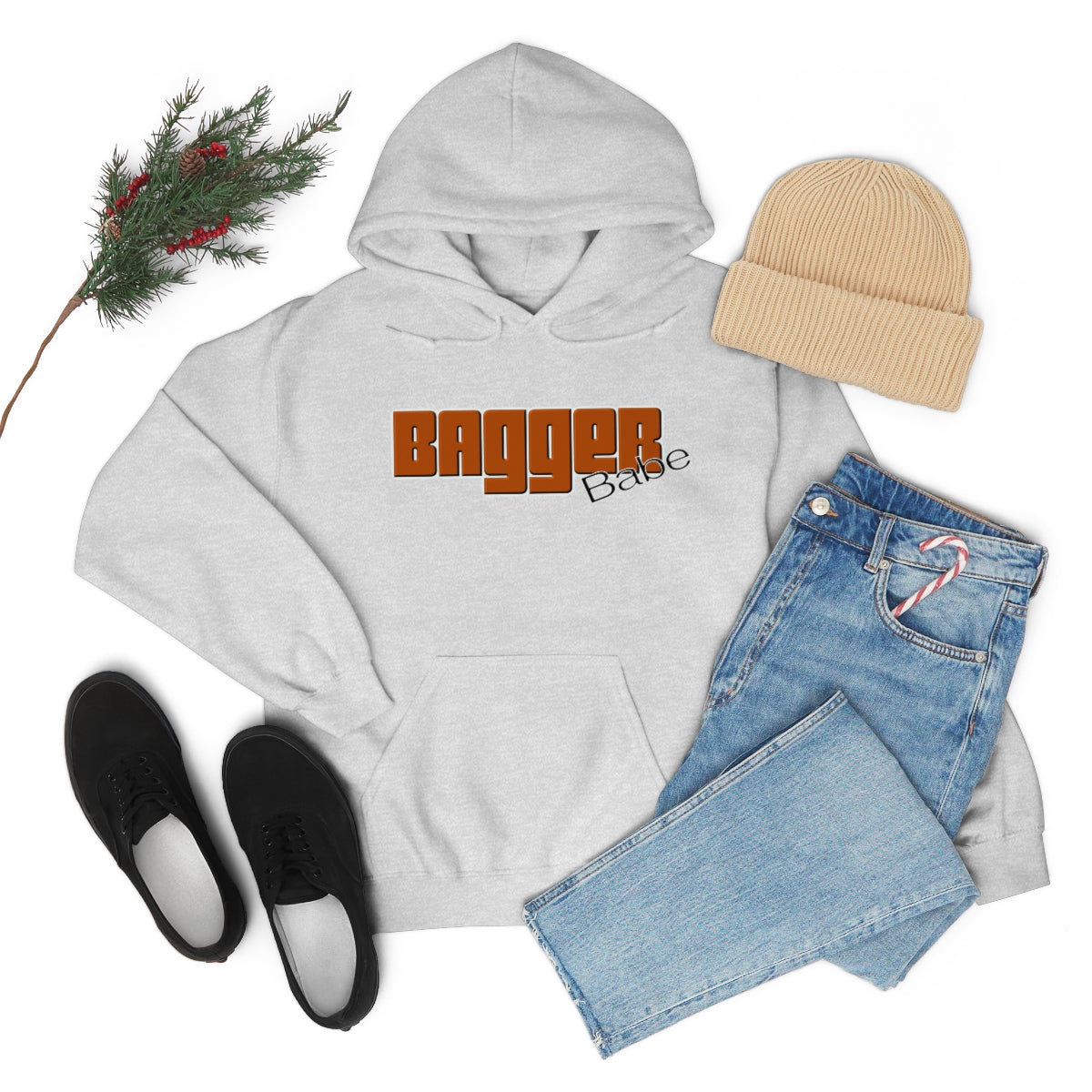 Bagger Babe ( Orange Letter ) Unisex Heavy Blend™ Hooded Sweatshirt