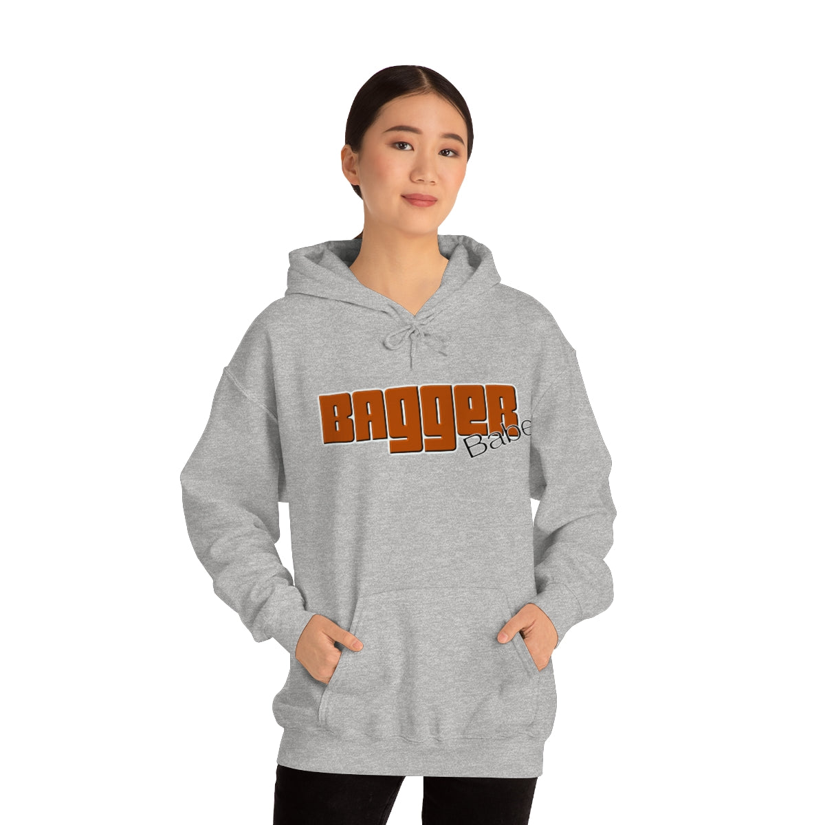 Bagger Babe ( Orange Letter ) Unisex Heavy Blend™ Hooded Sweatshirt