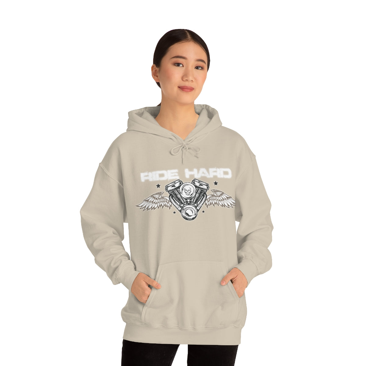 Ride Hard (White Letter) Unisex Heavy Blend™ Hooded Sweatshirt