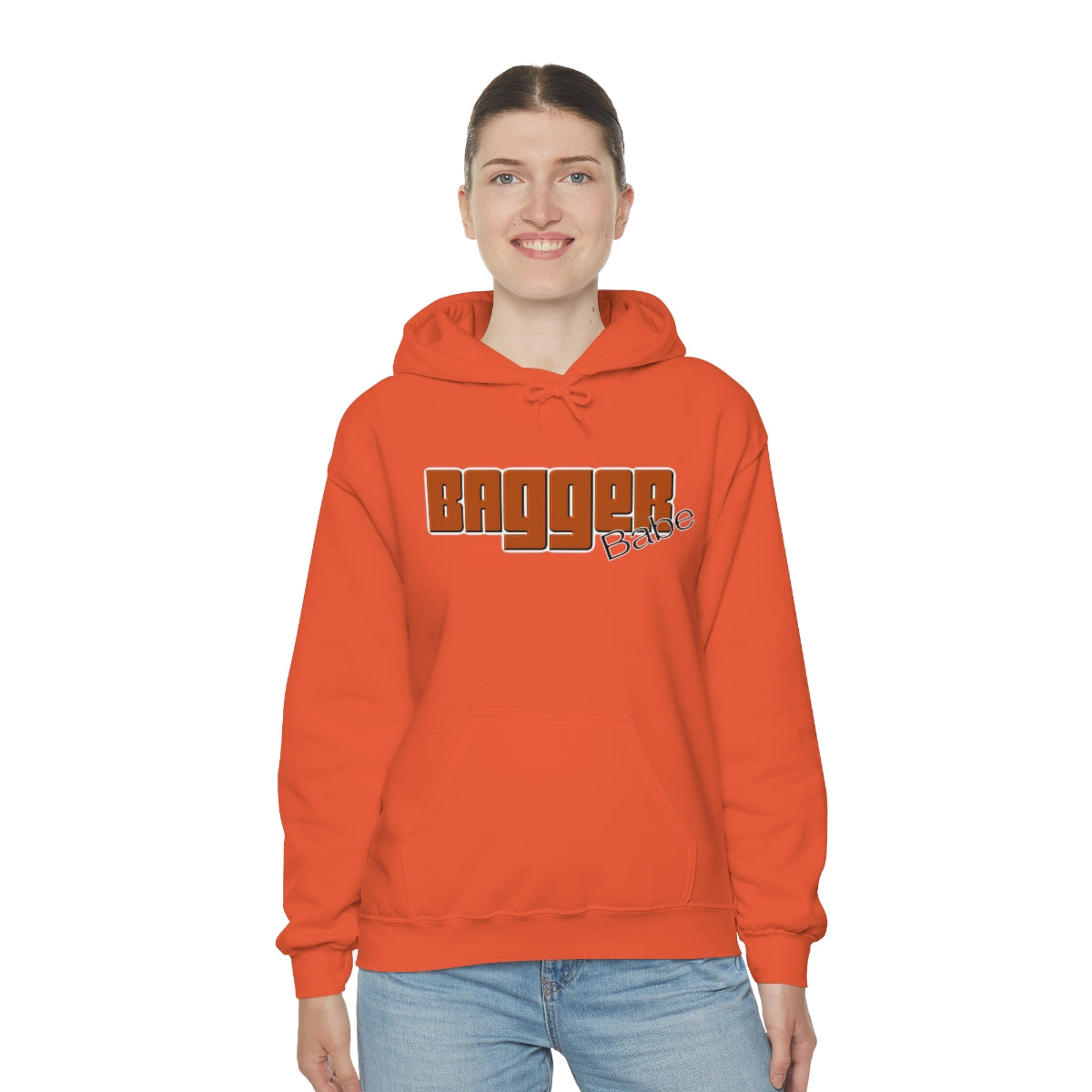 Bagger Babe ( Orange Letter ) Unisex Heavy Blend™ Hooded Sweatshirt