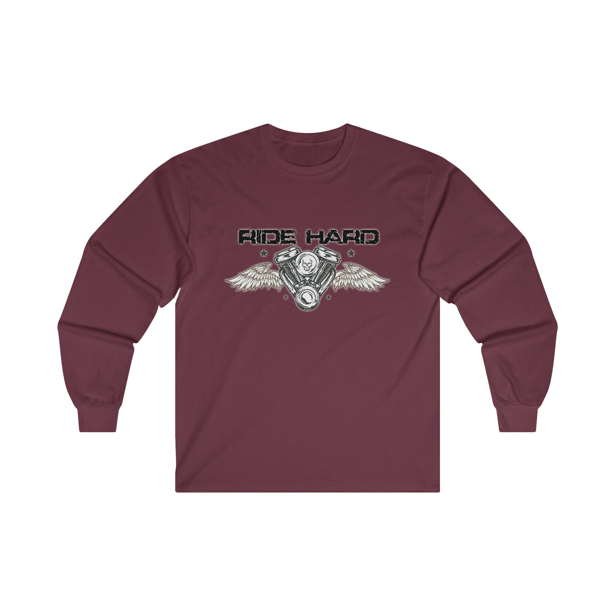 Ride Hard ( Black Letters ) Long Sleeve Tee