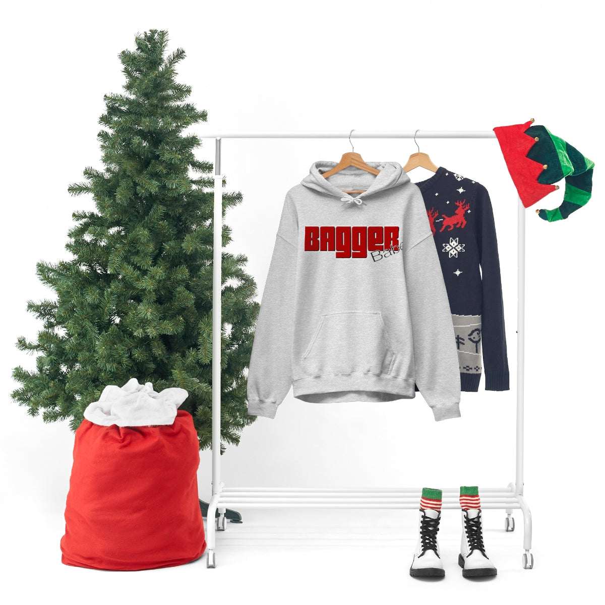 Bagger Babe (Red Letters) Unisex Heavy Blend™ Hooded Sweatshirt