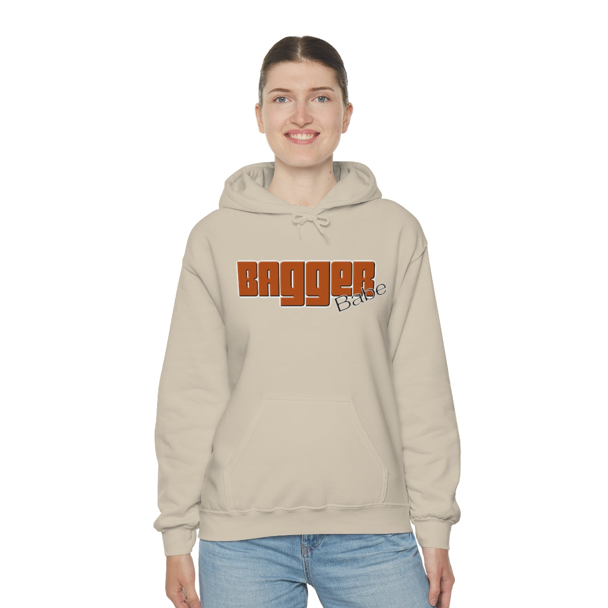 Bagger Babe ( Orange Letter ) Unisex Heavy Blend™ Hooded Sweatshirt