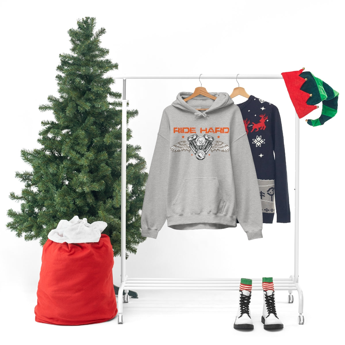 Ride Hard (Orange Letters) Unisex Heavy Blend™ Hooded Sweatshirt