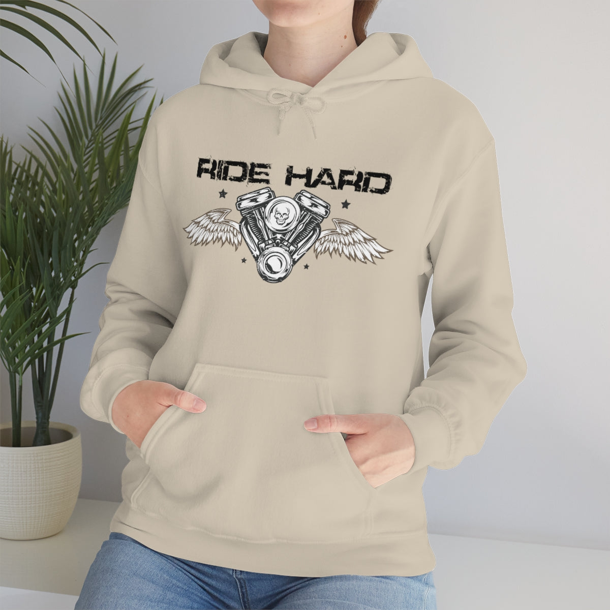 Ride Hard (Black Letter) Unisex Heavy Blend™ Hooded Sweatshirt