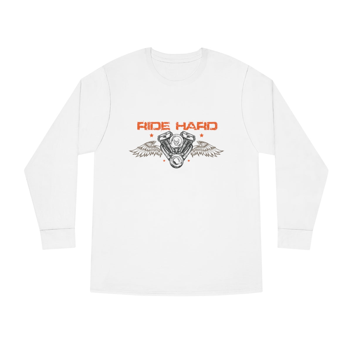 Ride Hard Long Sleeve Tee Orang text