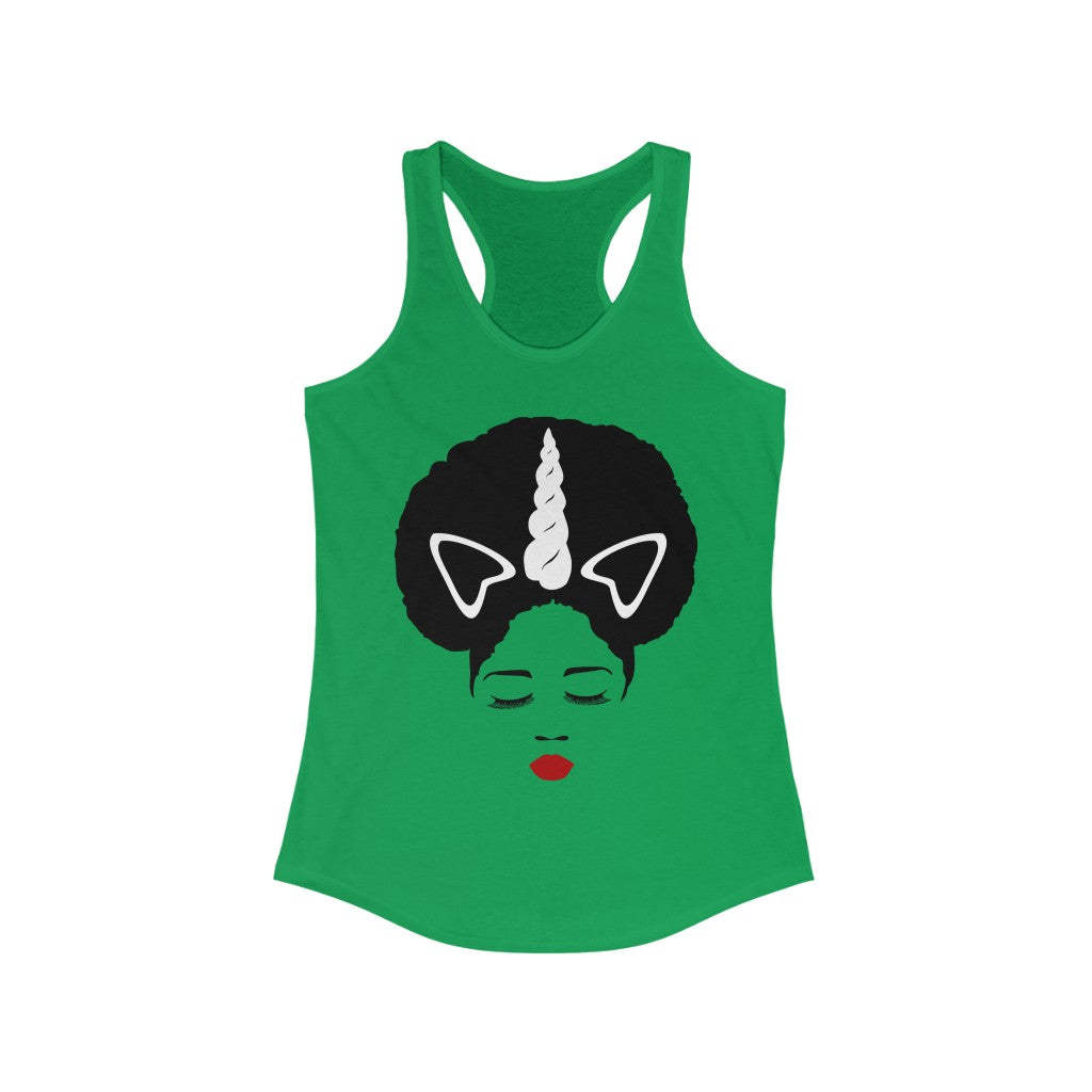 Afro Unicorn Women's Ideal Racerback Tank