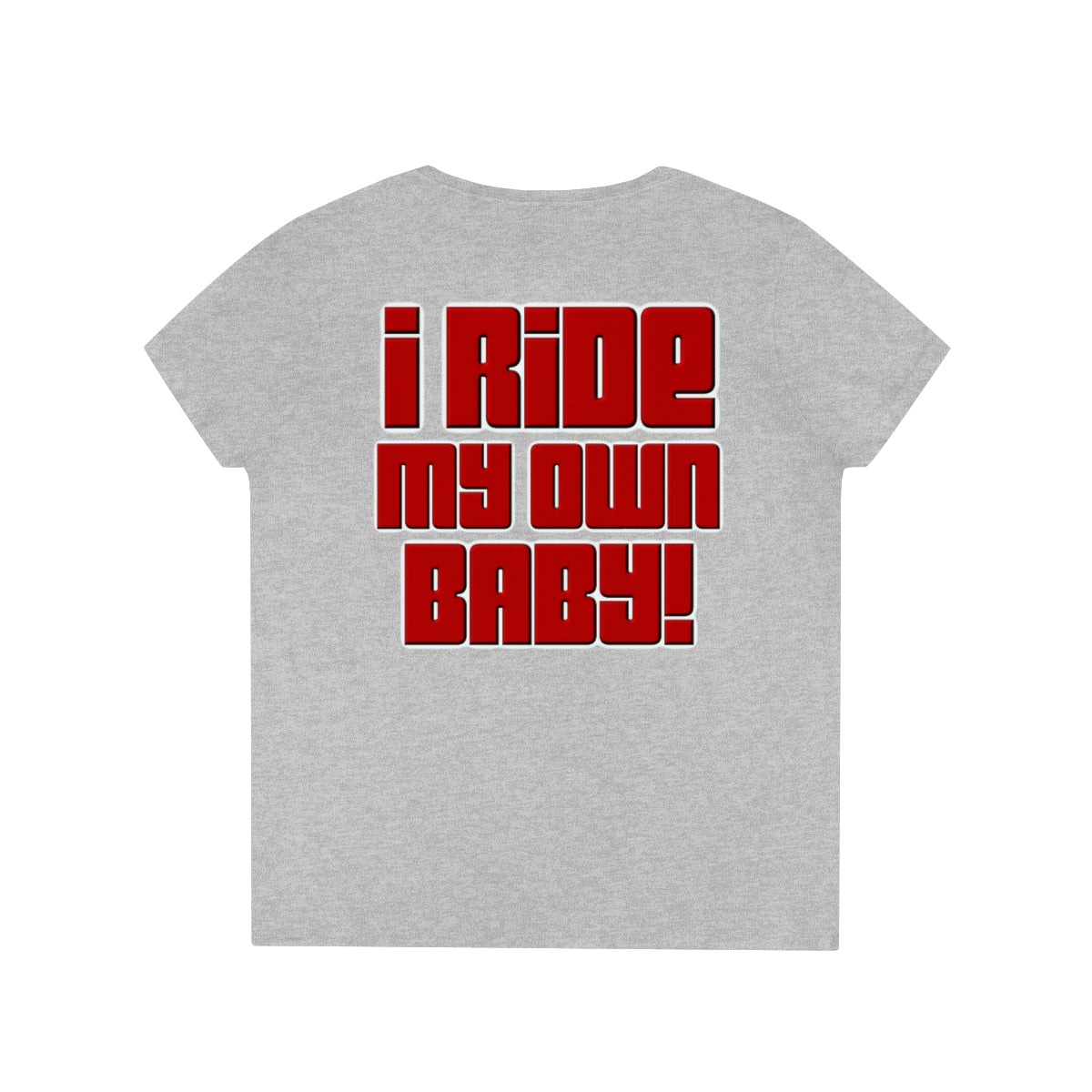 Ladies' V-Neck Bagger Babe T-Shirt (Red Letters)