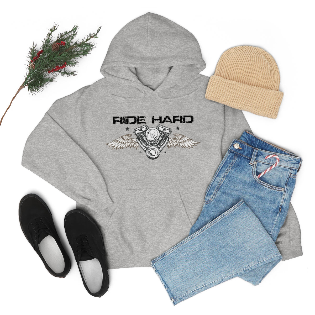 Ride Hard (Black Letter) Unisex Heavy Blend™ Hooded Sweatshirt