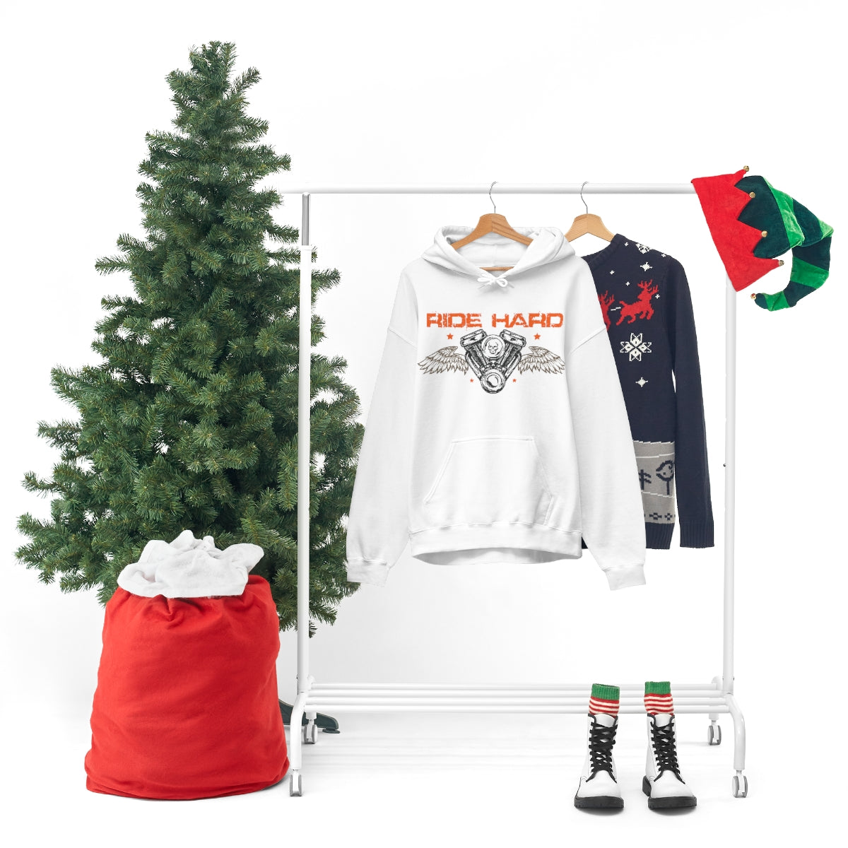 Ride Hard (Orange Letters) Unisex Heavy Blend™ Hooded Sweatshirt
