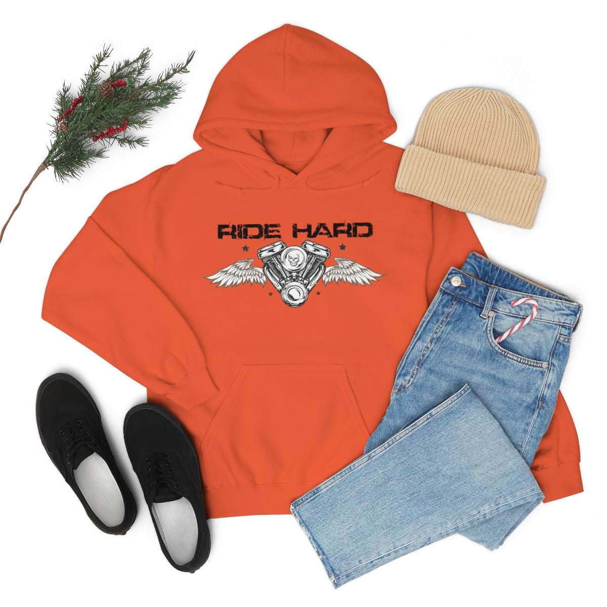 Ride Hard (Black Letter) Unisex Heavy Blend™ Hooded Sweatshirt