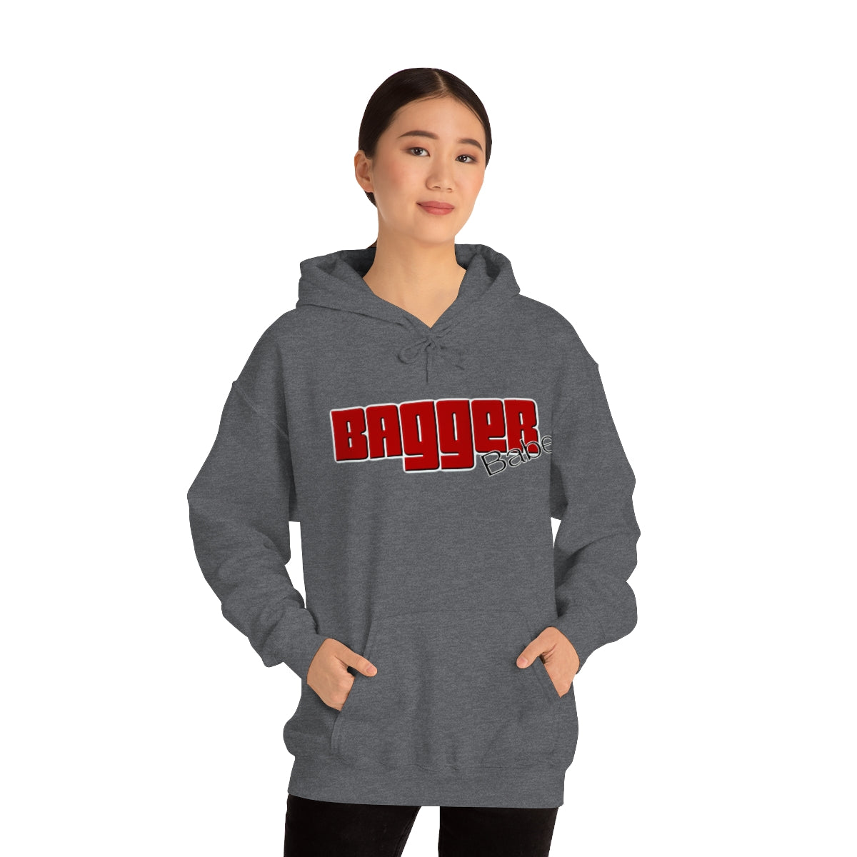 Bagger Babe (Red Letters) Unisex Heavy Blend™ Hooded Sweatshirt