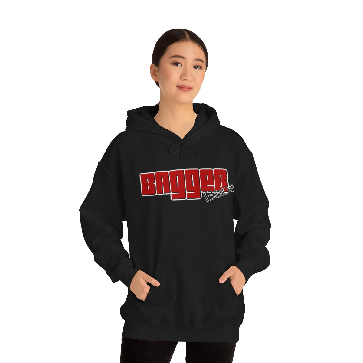 Bagger Babe (Red Letters) Unisex Heavy Blend™ Hooded Sweatshirt