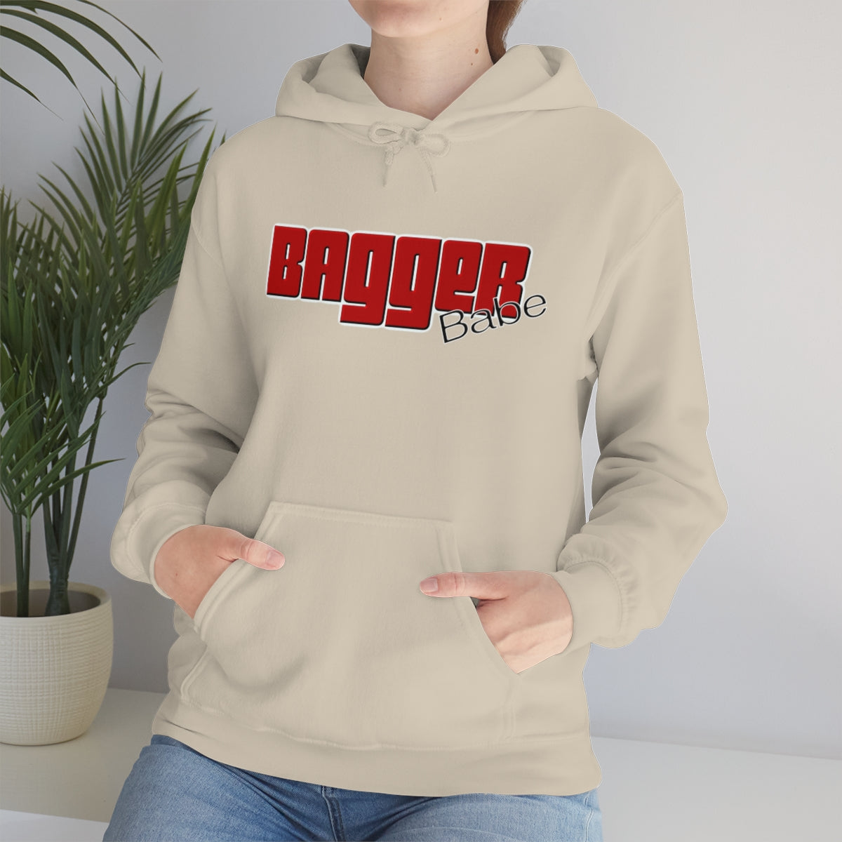 Bagger Babe (Red Letters) Unisex Heavy Blend™ Hooded Sweatshirt